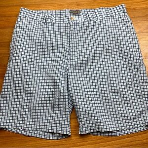 Peter Millar Crown Comfort Golf Shorts 38 Blue Check APEX Performance Seersucker